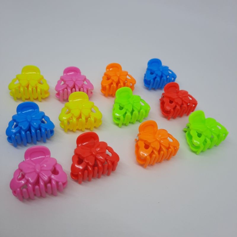 12pcs JEPIT RAMBUT MOTIF MINI UK 2CM GROSIR