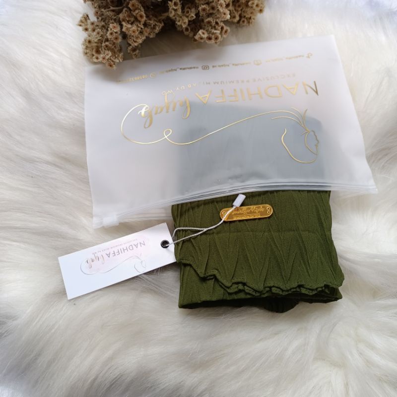 Bergo Plisket Padi Aleya Premium l Bergo instan Zafron-Basic army