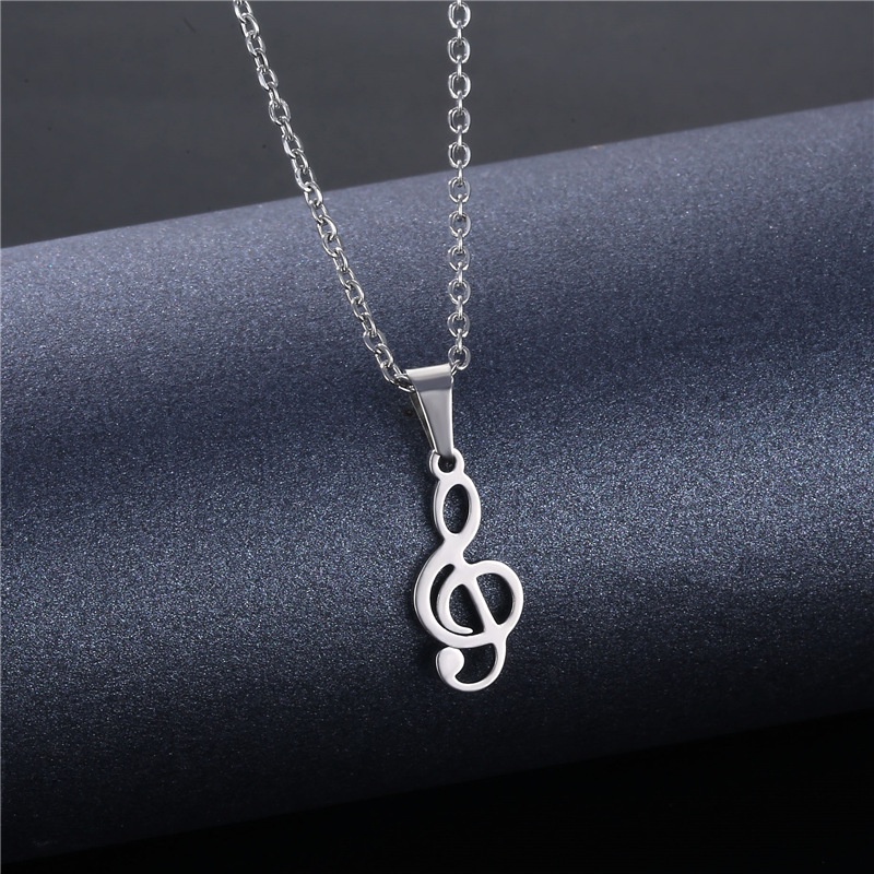 Jepang dan Korea fashion kreatif simbol musik kalung wanita catatan musik liontin titanium steel nec