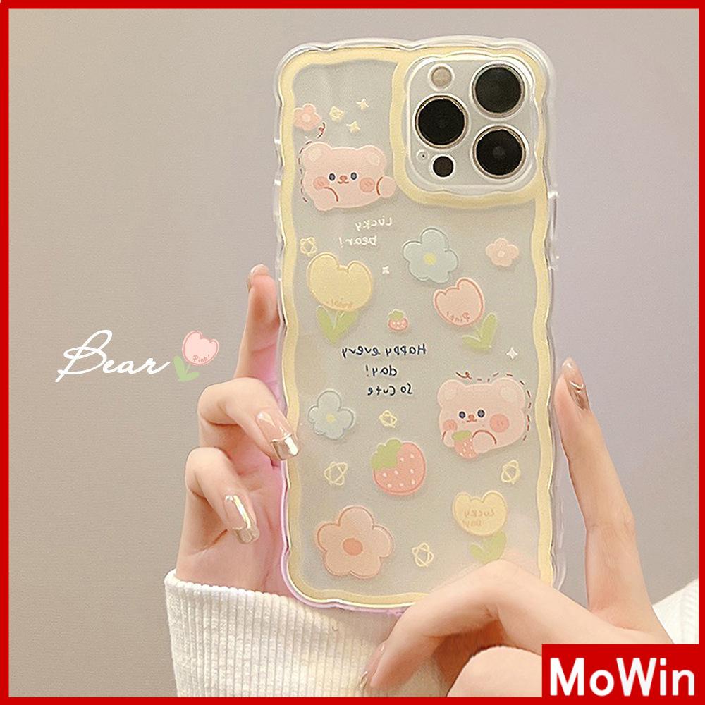 iPhone Case Silicone Soft Case Clear Case Airbag Shockproof Camera Cover Protection Cute Yellow Bear Compatible For iPhone 11 iPhone 13 Pro Max iPhone 12 Pro Max iPhone 7 Plus