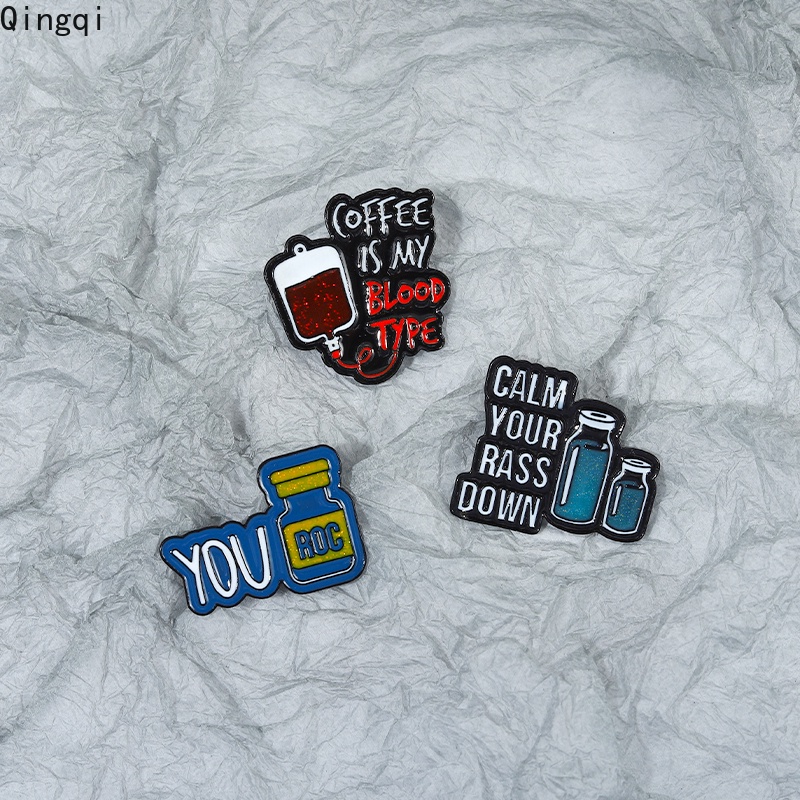 Bros Pin Enamel Desain Kartun Botol Kopi Tulisan Quotes Untuk Aksesoris