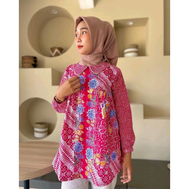 Aira blouse batik tulis kemeja wanita baju batik wanita murah batik tulis murah atasan batik murah k
