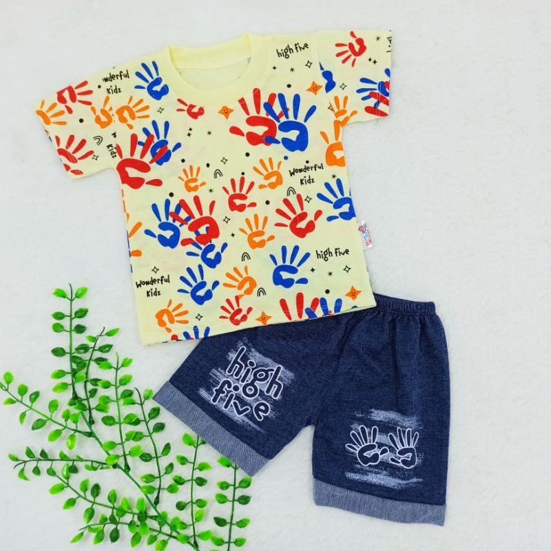 [Ss-8058] Pakaian Anak Laki-laki size 1-2tahun, Setelan Kaos Anak Laki-laki dan Celana Pendek