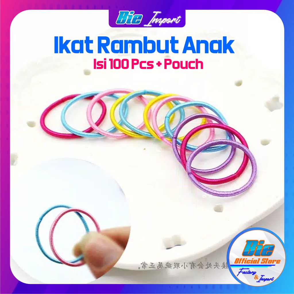 Isi 100 Pcs Ikat Rambut Anak Premium Korean Style Import