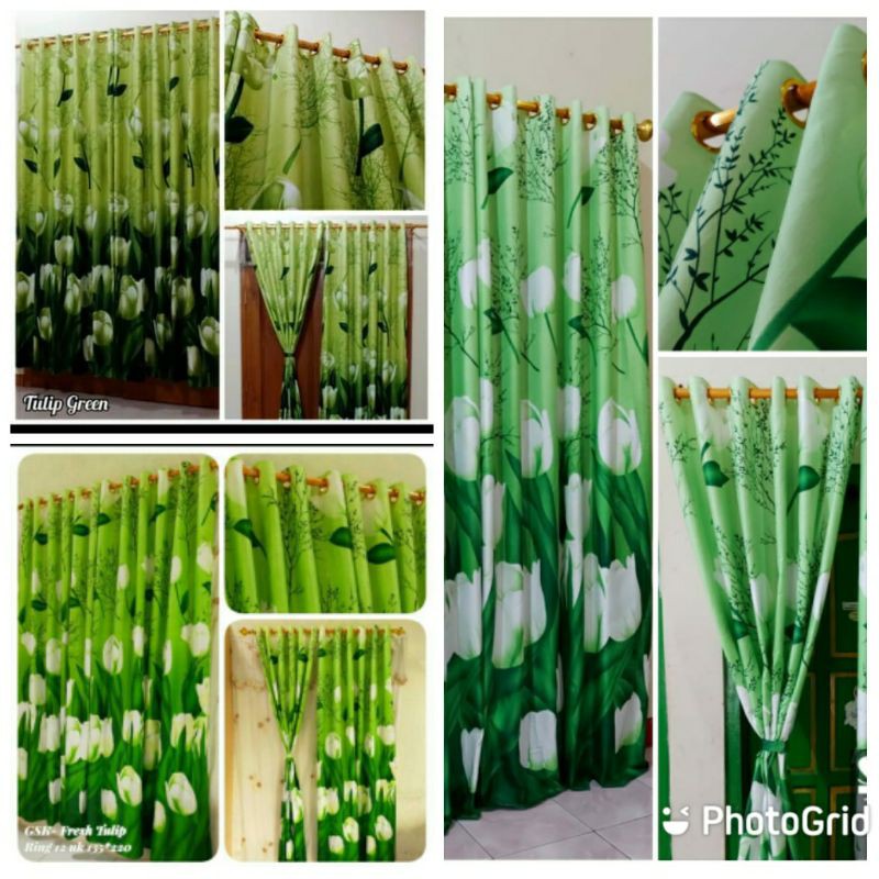 NEW MOTIF GORDEN SMOKRING GORDEN JENDELA GORDEN PINTU MOTIF NEW BUNGA TULIP GREEN TULIP