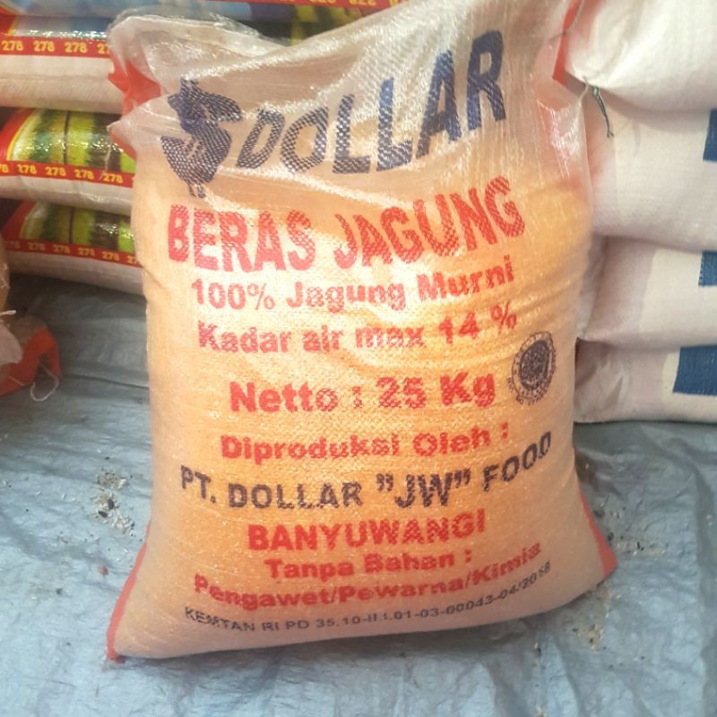 

beras jagung dollar 25kg 25000 gram