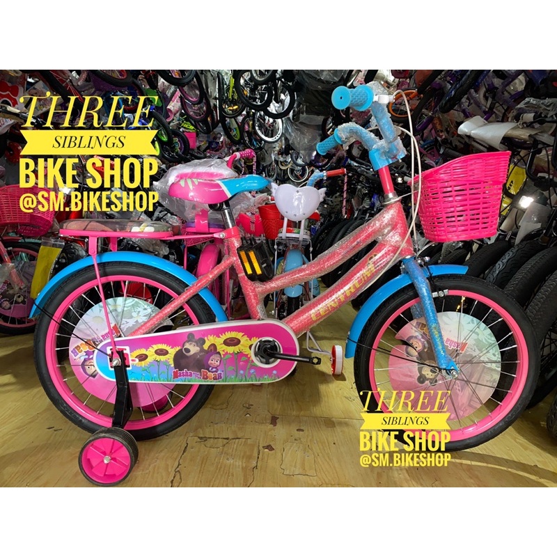 SEPEDA MINI ANAK PEREMPUAN CENTRUM 18 INCH MARSHA AND THE BEAR PINK