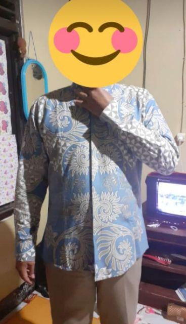 Nawasena Babyblue Kemeja Batik Pria Panjang Full Furing By Dewo