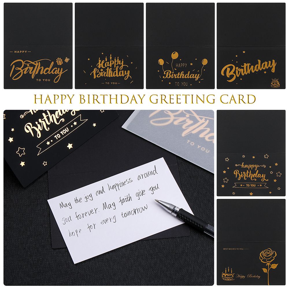 Row Notecards Kartu Ucapan Terima Kasih Model Amplop Warna Hitam Untuk Hadiah Ulang Tahun / Bisnis