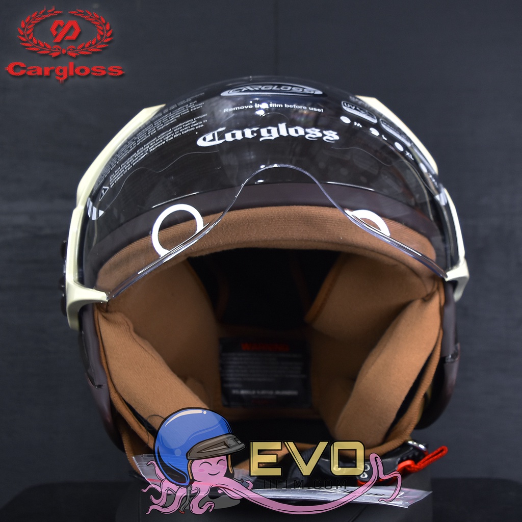 CARGLOSS YRH HIJAB RETRO HELM HALF FACE SOLID MOTIF ORI, CARGLOSS OFFICIAL STORE, CARGLOSS HELMET