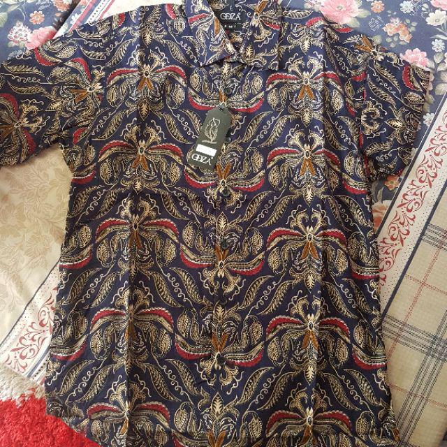 Odza Baju Batik Pria Lengan Pendek Kemeja Pria Slim Fit Batik Etnik Modern Batik Pekalongan