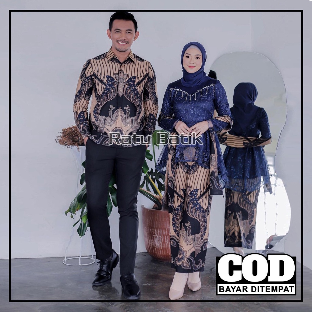 KEBAYA COUPLE SEMI PRANCIS Katun BAHAN KEBAYA SEMI FRANCE CORNELI COUPLE DANILLA BATIK COUPLE VIANI NAVY