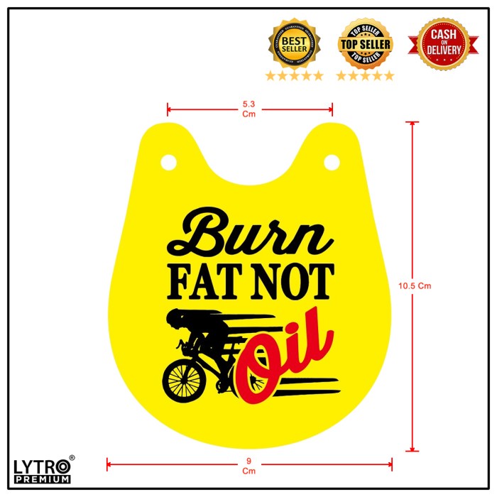 Bike Tag Sepeda - Burn Fat Not Oil - Gantungan Sadel Sepeda