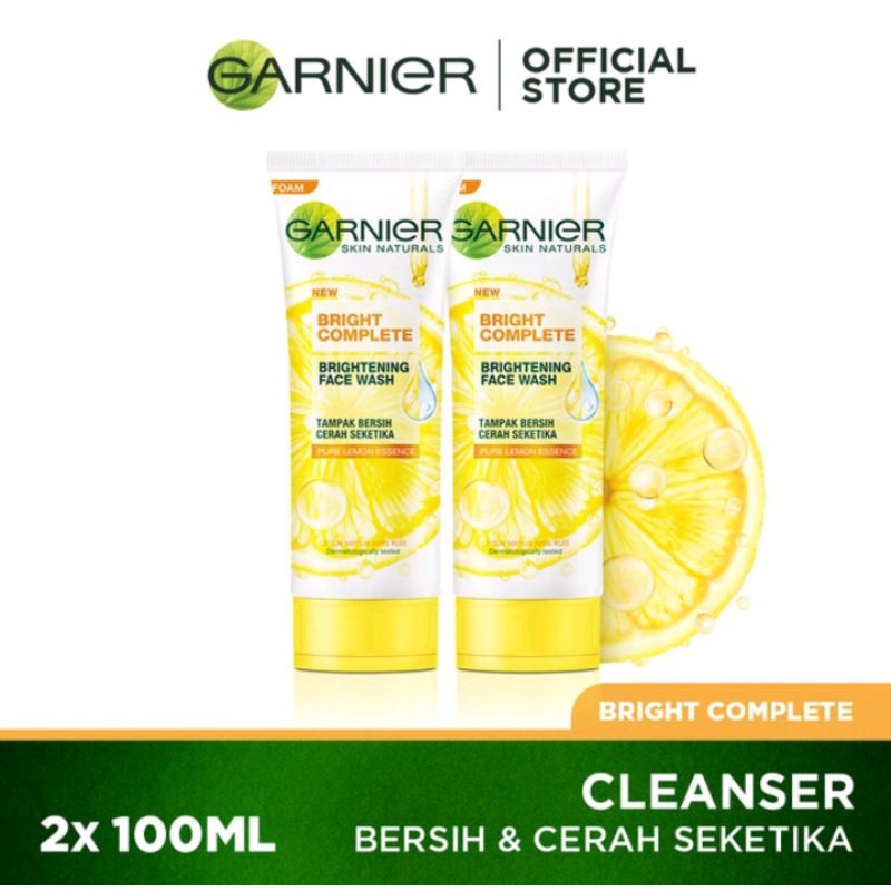 Jual Garnier Bright Complete Brightening Face Wash (SCRUB atau FOAM