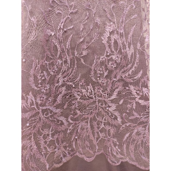 Kain Brokat Tile Motif Bunga Cantik AT043/22 21-1228-2 D#4 (Promo)