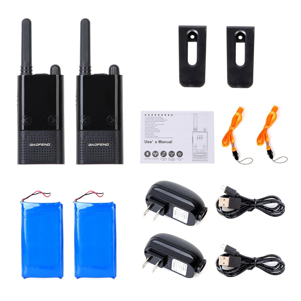 AKN88 - HT BF-T9 isi 2 PCS Walkie Talkie 5W Waterproof IP68 1500 mAH