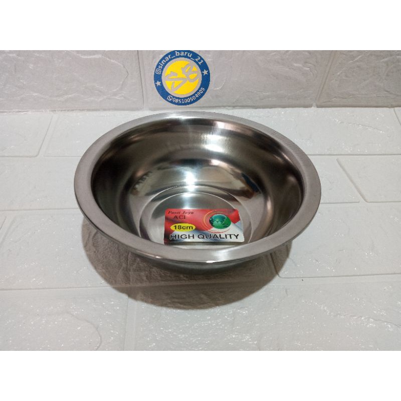 BASKOM / KOBOAN STAINLESS 18 CM BASKOM STENLIS