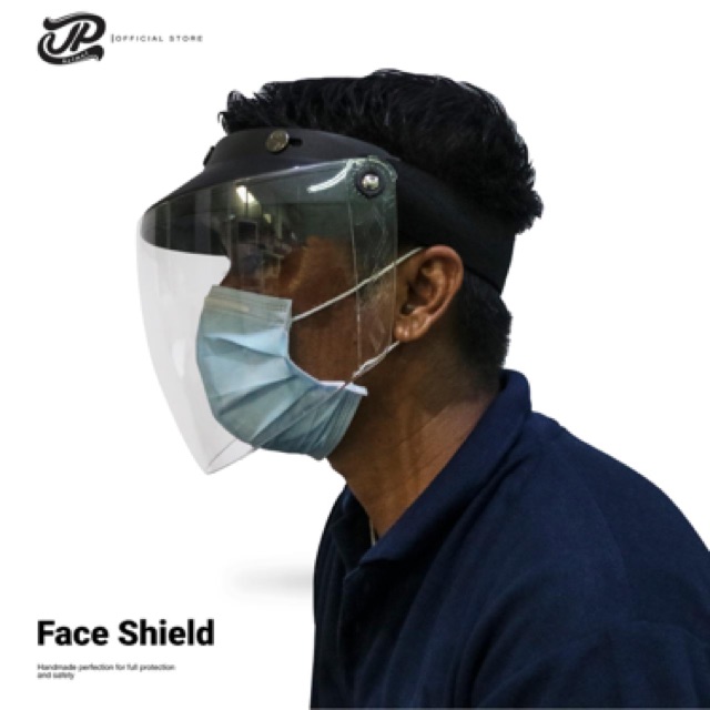 MASKER HELM FACE SHIELD Pelindung wajah bahan ABS &amp; Polycarbonate APD CORONA COVID