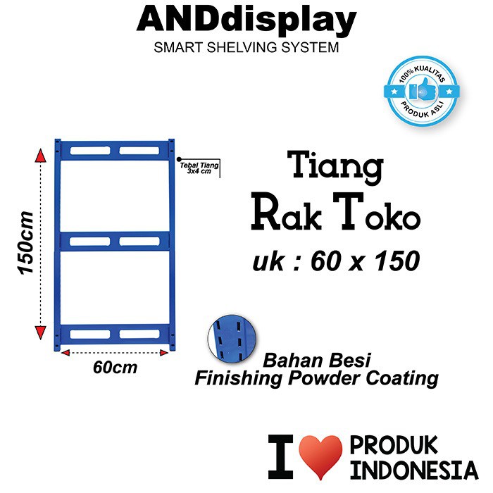 TIANG RAK TOKO T.150CM X L.60CM RAK SUPERMARKET TOKO ANDDISPLAY