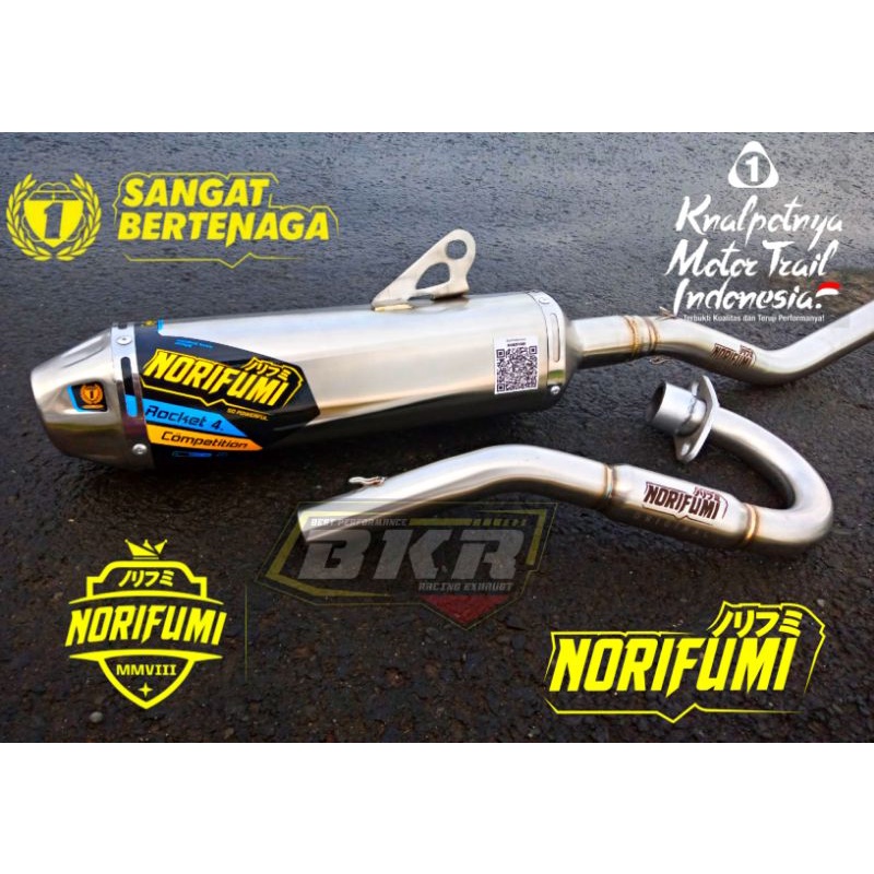 KNALPOT NORIFUMI ROCKET 4 COMPETISI SLINCER PANJANG PNP KLX 150/DT  CRF 150 WR 155