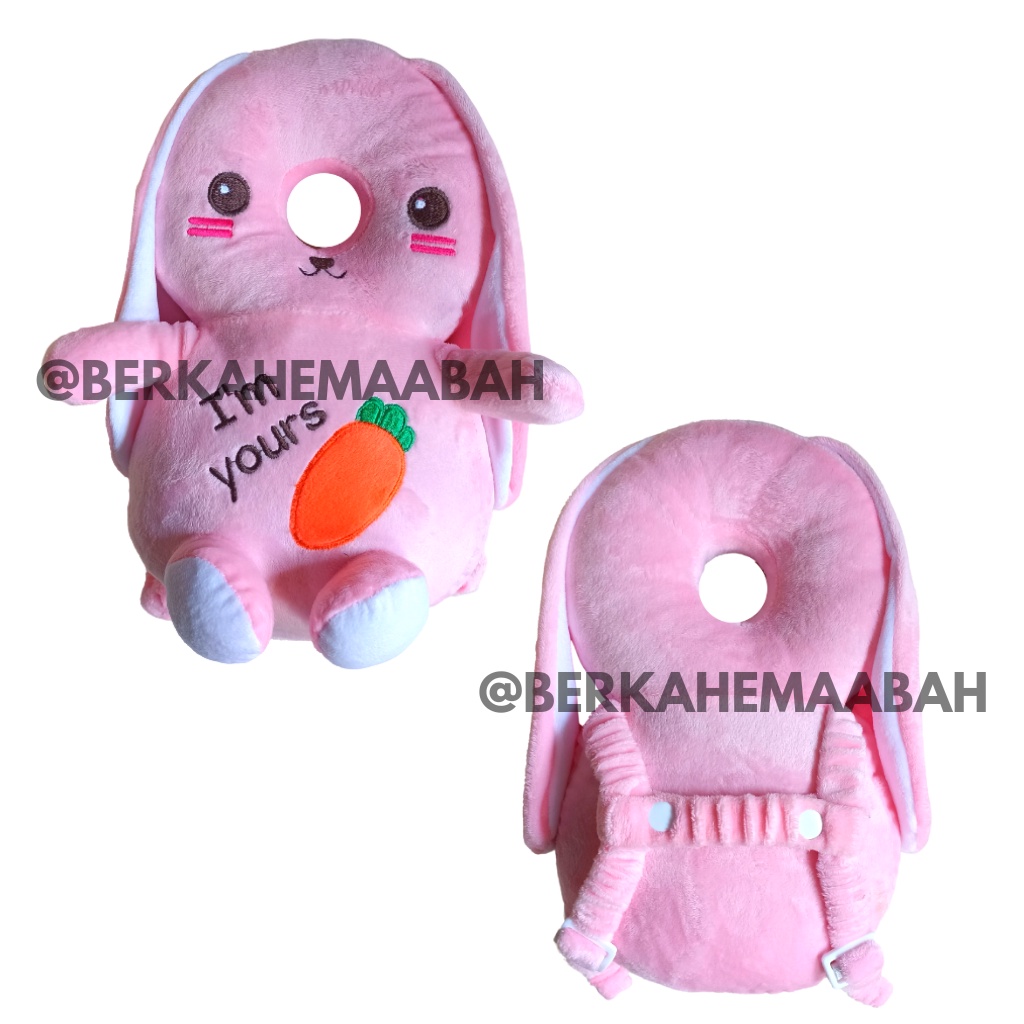 ( FREE STRAP ) Bantal Pelindung Kepala Bayi Kelinci Wortel | Baby Head Protector | Head Neck Pillow Pad