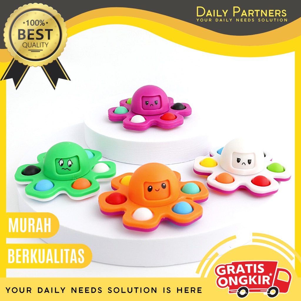 Spinner Pop It Octopus I Mainan Anak Spinner Gurita I Octopus Fidget Toy