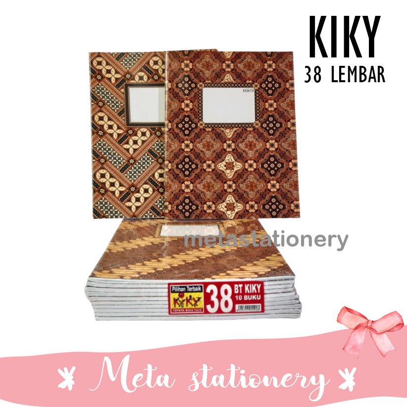 

Buku Tulis Kiky 38 Lembar 1 Pack - Motif Random ( 10pc )