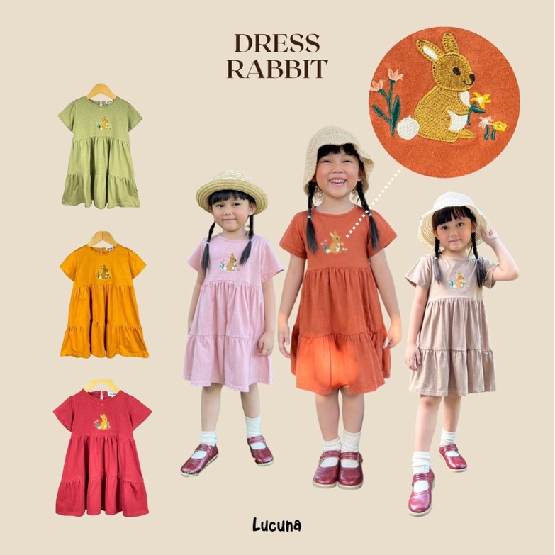 Dress Rabbit Lucuna Original Smilee Kaos Anak Perempuan Super Premium