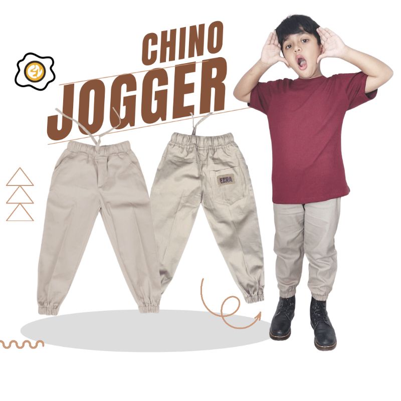 Celana Jogger Anak Laki Laki Bahan chino Twill Stretch Melar Ezra Kids Usia 1-12 Tahun