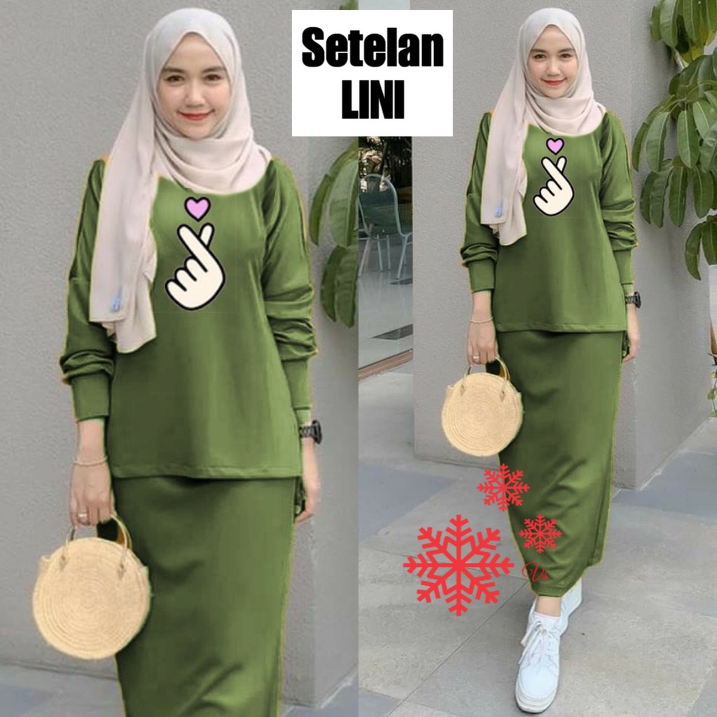 INDOBEST SETELAN LINI WANITA / STELAN BAJU ROK LENGAN PANJANG PESTA