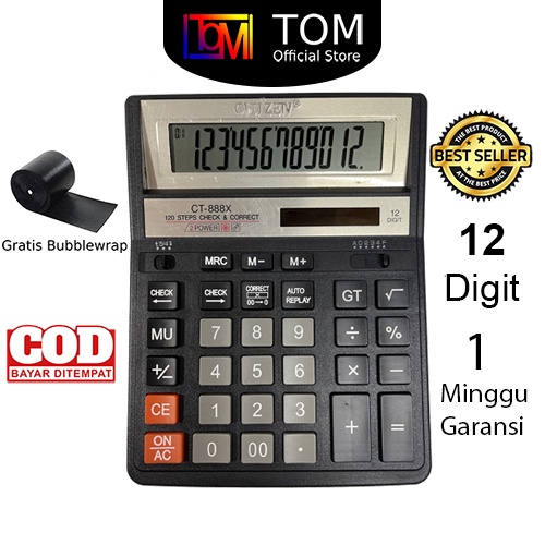 Kalkulator CITIZEN 12 Digit - Calculator Check Dual Two 2 Power Image 6