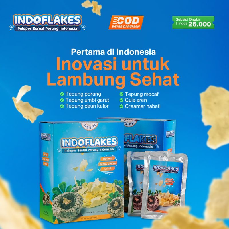 

Indoflakes Sereal Porang Produk Solusi Asam Lambung Sehat Halal Aman BPOM