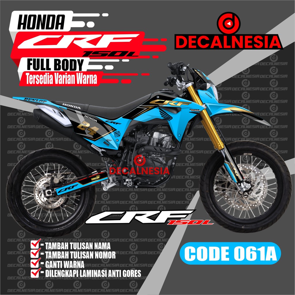 Decal Stiker Full Body Motor Honda CRF 150 L Aksesoris Modifikasi Variasi - Sticker CRF 150 Gold