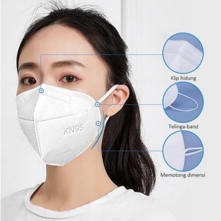 Masker KN95 Earloop 5 Ply Dewasa Bahan Tebal Isi 50 Pcs - Acc Plus