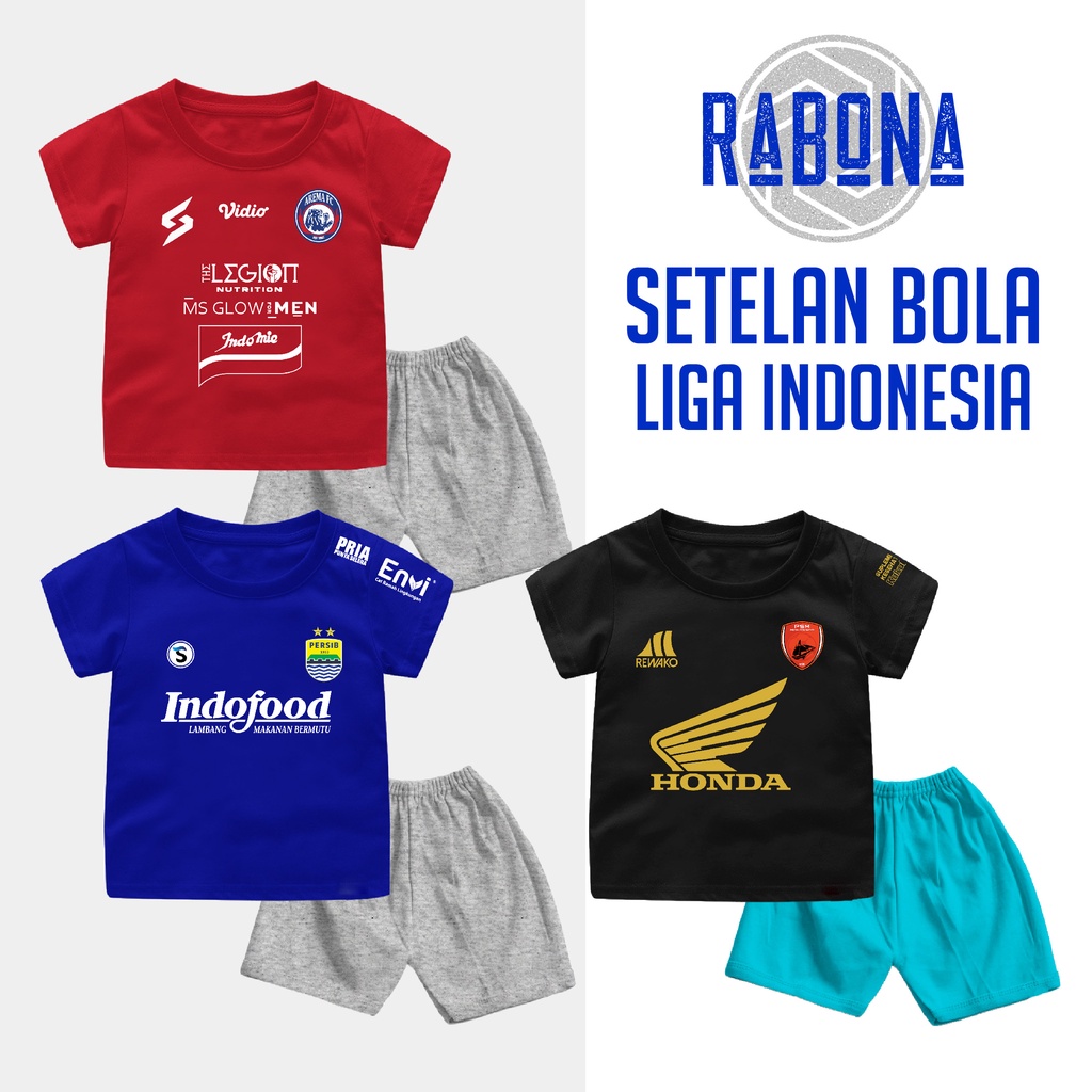setelan kaos baju bola bayi   anak jersey liga indonesia terbaru bisa custom tambah nama persib pers