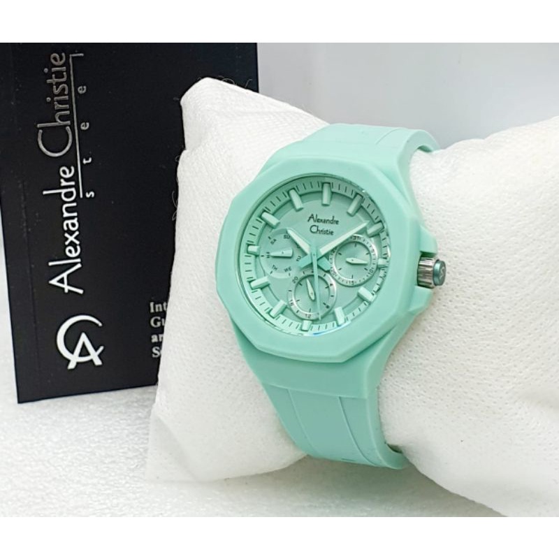 Alexandre Christie 6590 wanita tali karet chrono model terbaru
