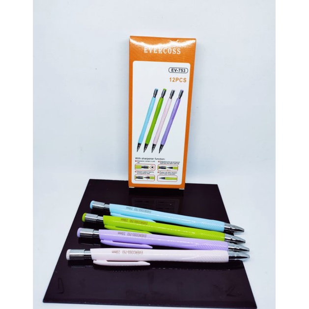 

Pensil mechanical Evercos EV 753/ pencil mecanik isi 12pcs