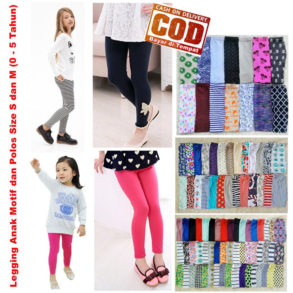 Legging Anak Spandek Usia 6 bulan sampai 2 Tahun / Leging Anak Perempuan Motif &amp; Polos / Jegging Anak