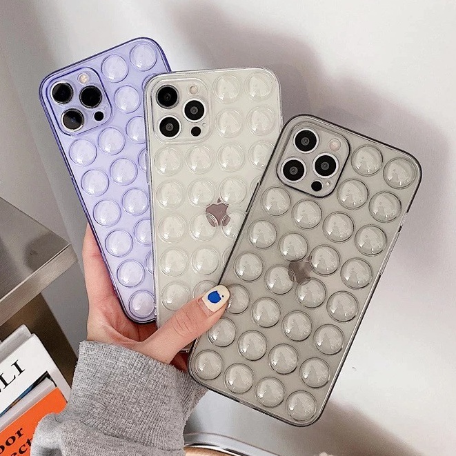 BUBBLE POP CLEAR case iphone xs max x xr 7 8 plus 11 12 13 pro max 14