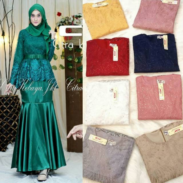Set kebaya modern tunik tessa 1 / kebaya wisuda / kebaya muslim / kebaya jumbo
