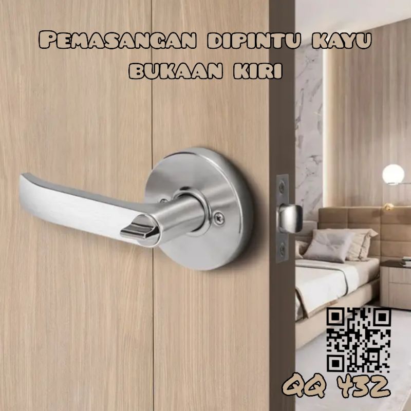 [New Item] Kunci handle pintu kamar mandi pvc baja kayu model gagang gaya eropa Bathroom door lock knob putar knop putar