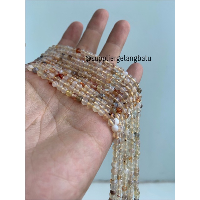 bahan soft yellow agate cutting 4mm natural corak akik alam faceted