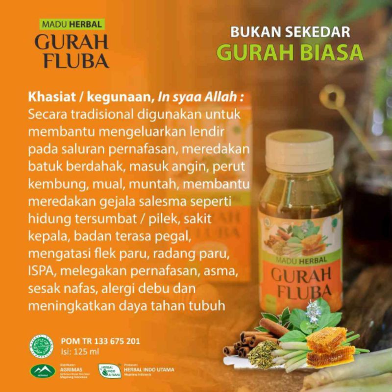 Madu Herbal Gurah Fluba 125ml Agrimas Untuk Batuk Berdahak Salesma Hidung Tersumbat Pilek Indonesia