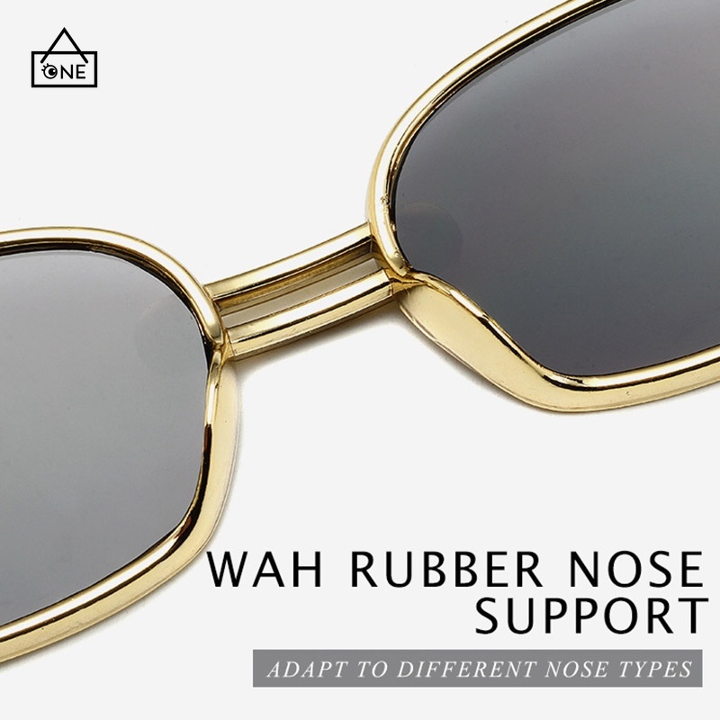 COD❤️Kacamata Hitam Retro Pria Dan Wanita Korean Ulzzang Gaya Wanita Rectangle Shades Retro Sunglasses antiradiasi A one