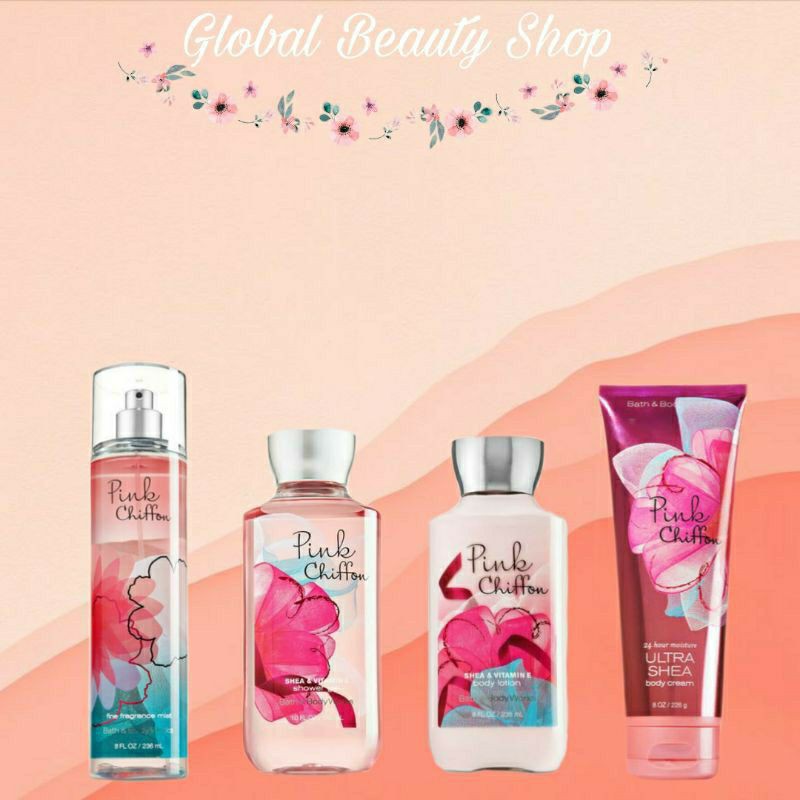 PROMO !! PINK CHIFFON - BBW ( Fragrance Mist - Body Lotion - Shower Gel - Body Cream )