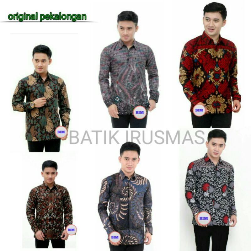 Baju batik kemeja batik kemeja batik pria lengan panjang kemeja batik pria modern 2021 original
