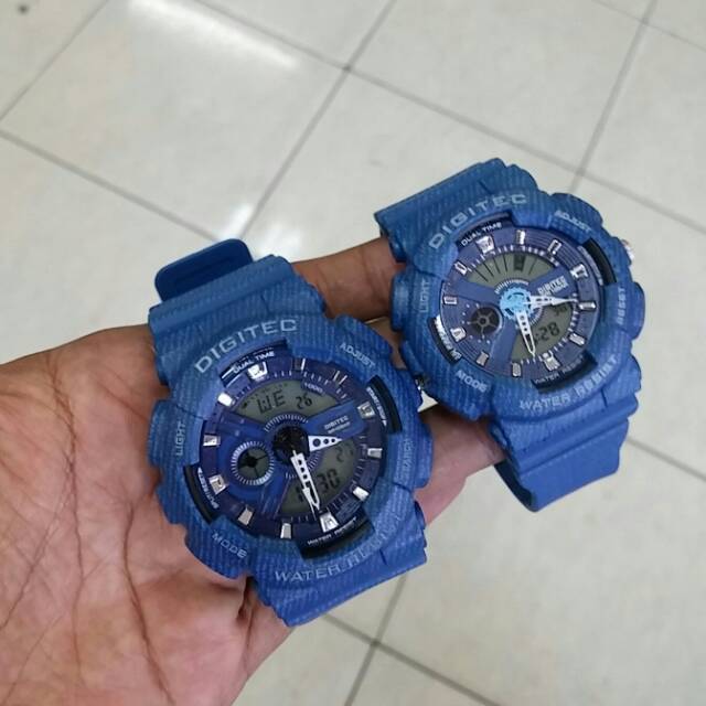 Jam tangan couple Digitec motif denim DG2114T dan DG2115T aman dipakai snorkeling