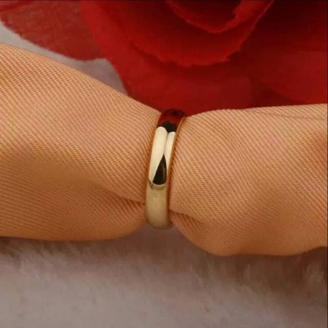 Cincin couple emas gold titanium polos