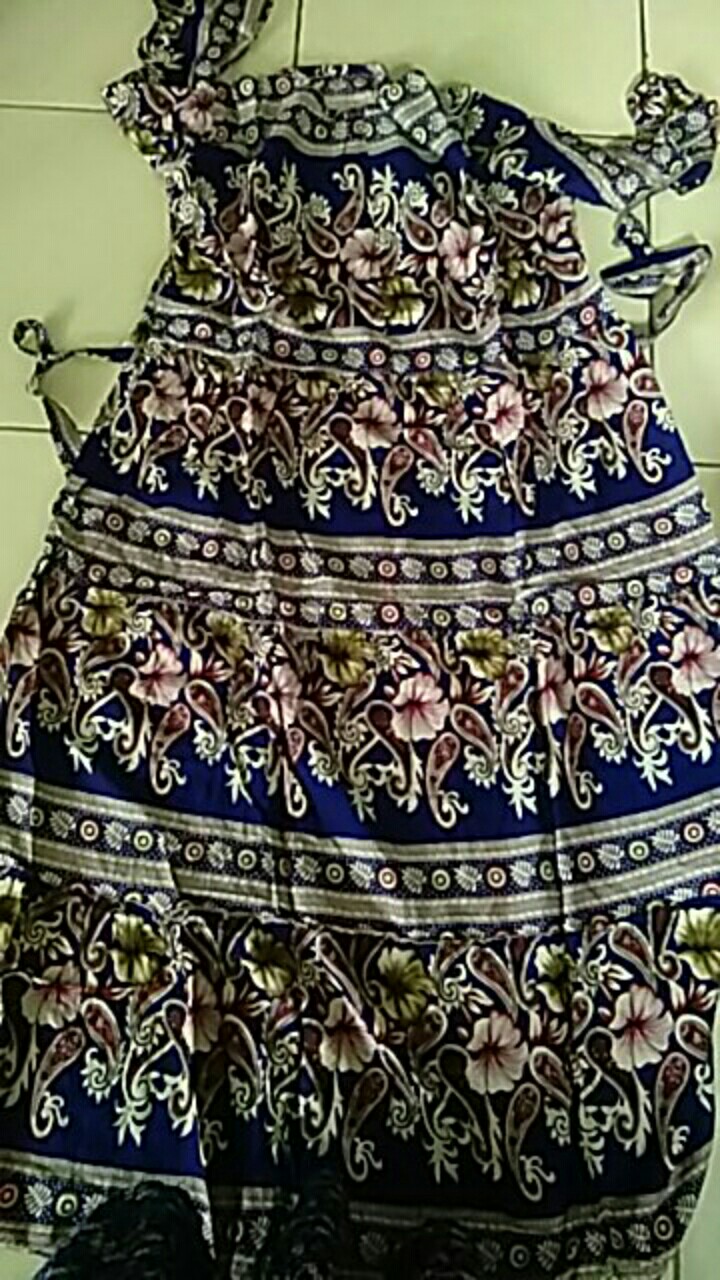 Gamis Katun Rayon Viscos Viscose Motif Batik Sultan Bunga Bangkok Arab Busui Jumbo Resleting Depan