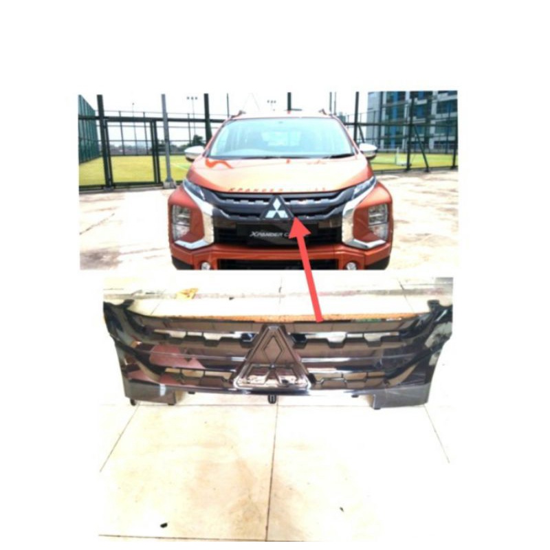 grill bumper depan new xpander 2022 full black crhome original